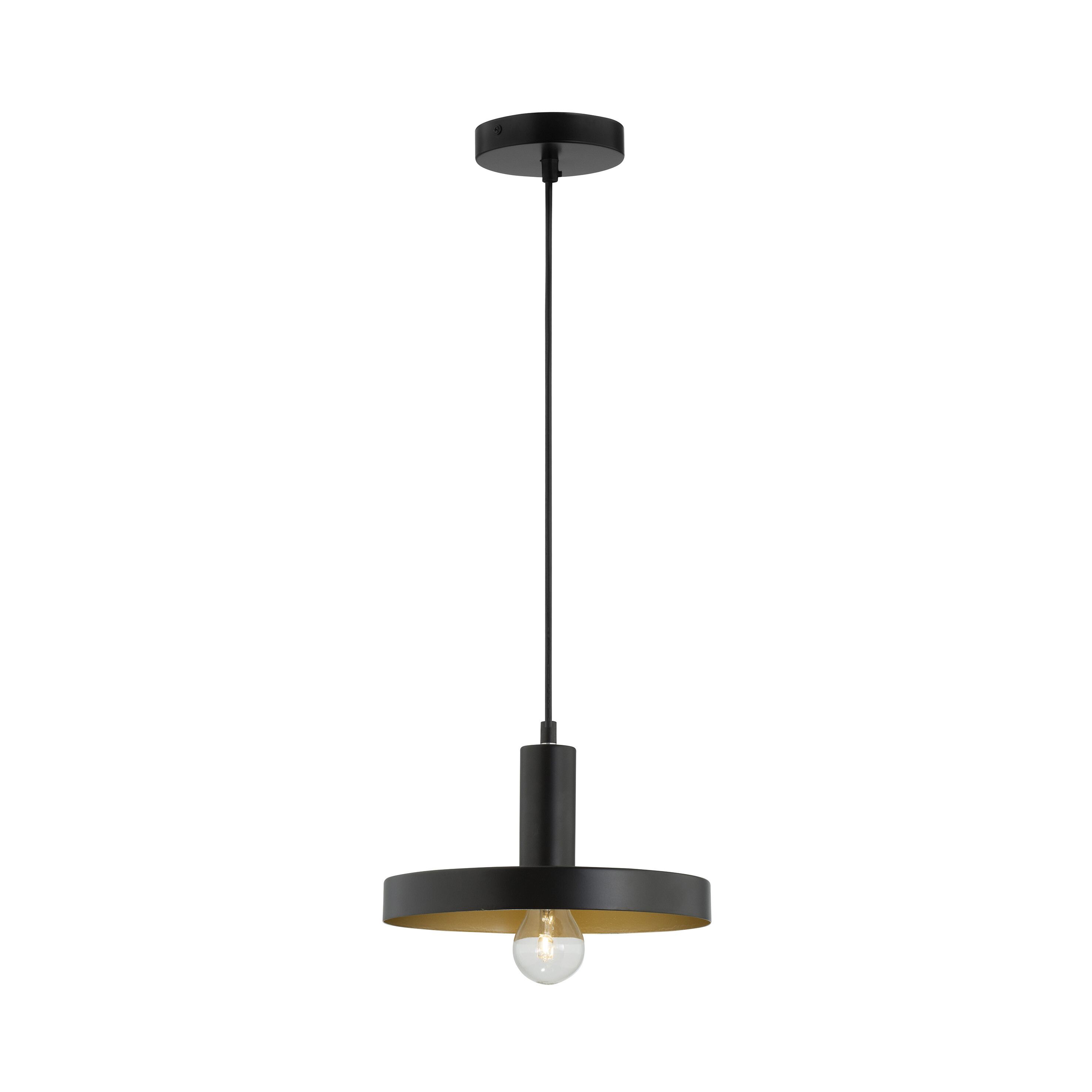 Nova Luce Garni - Hanglamp - Ø 25 X 120 Cm - Zwart En Goud