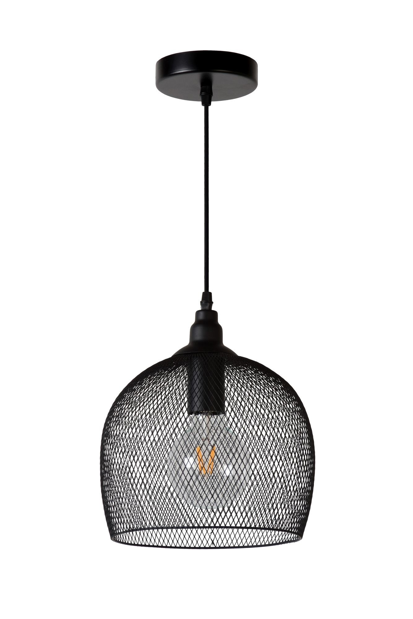 Lucide Mesh – Colgante Leuchten – Diámetro 15 cm – Negro, metal, negro, E27 60 wattsW 230 voltsV