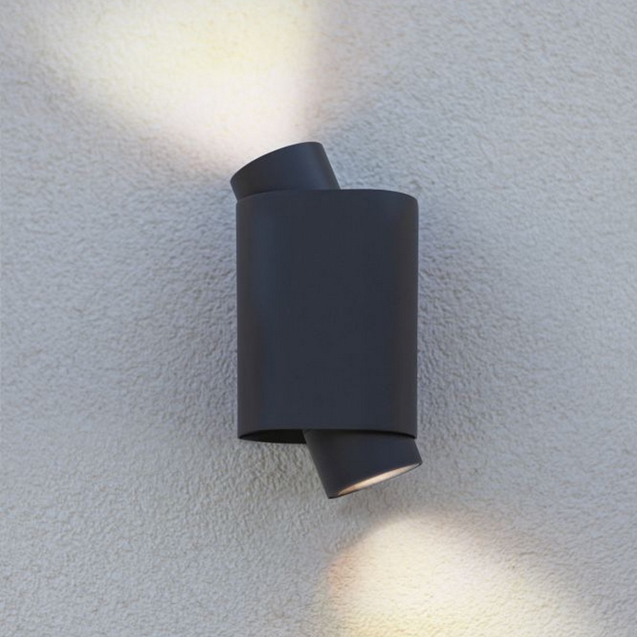 Lutec Cypres - buiten wandlamp - 9,6 x 10,9 x 20,2 cm - IP44 - donker grijs