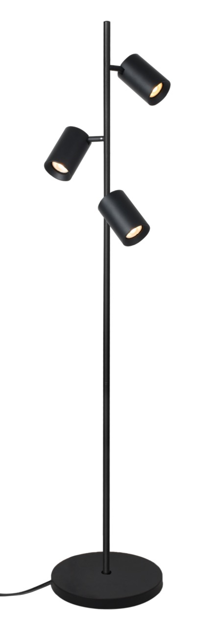Artdelight Megano - Vloerlamp - Ø 25 X 160 Cm - Zwart