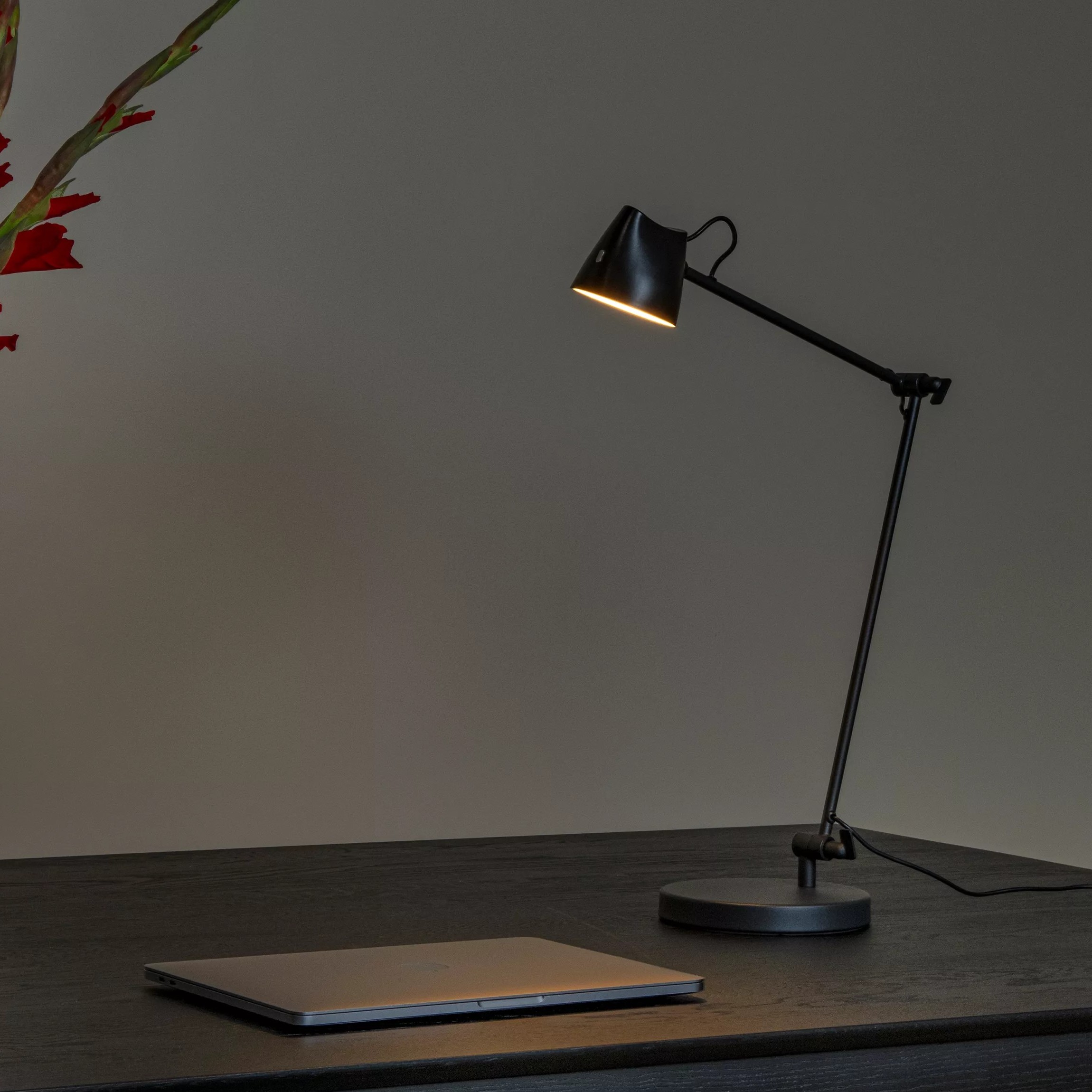 Lucide Milne - Leeslamp Met Touch Dimmer - 38 X 16 X 42 Cm - 8W Dimbare Led Incl. - Zwart