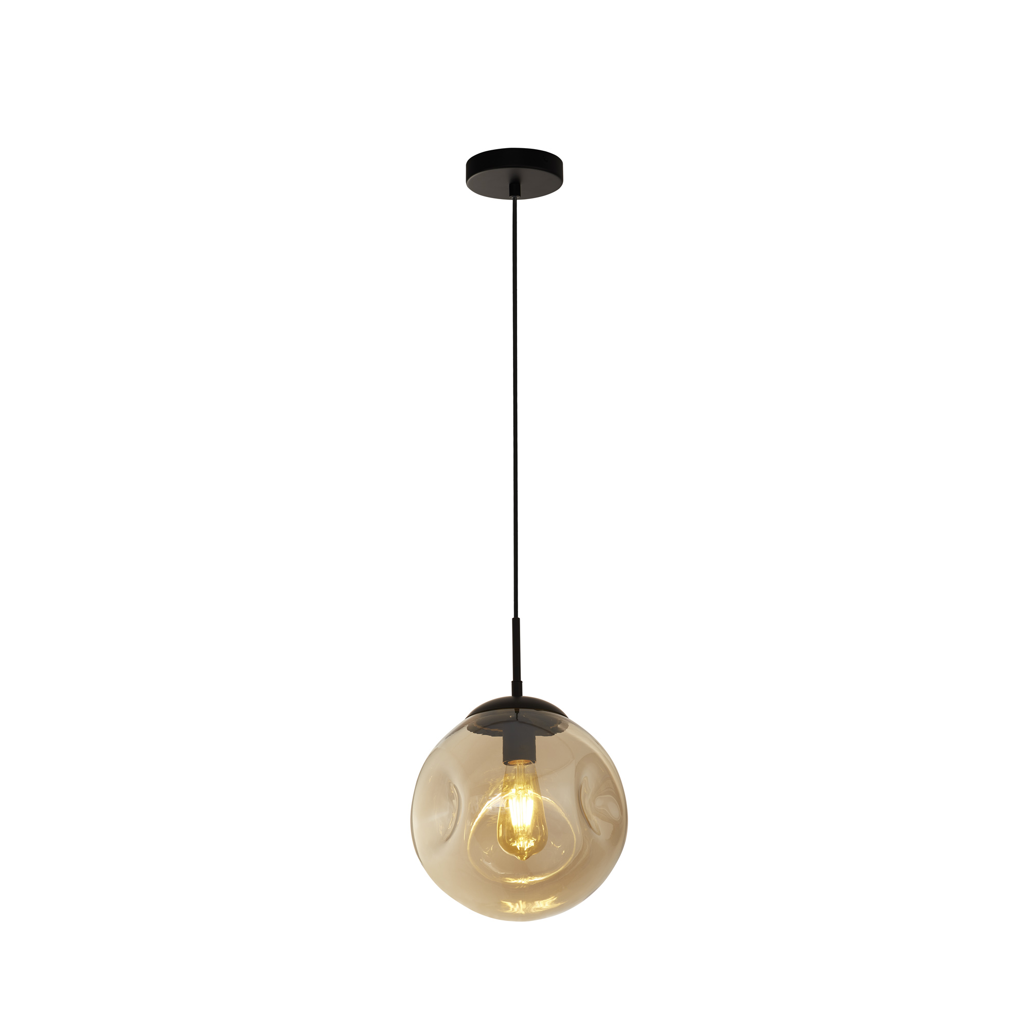 Searchlight Punch - Hanglamp - Ø 25 X 120 Cm - Zwart En Champagne