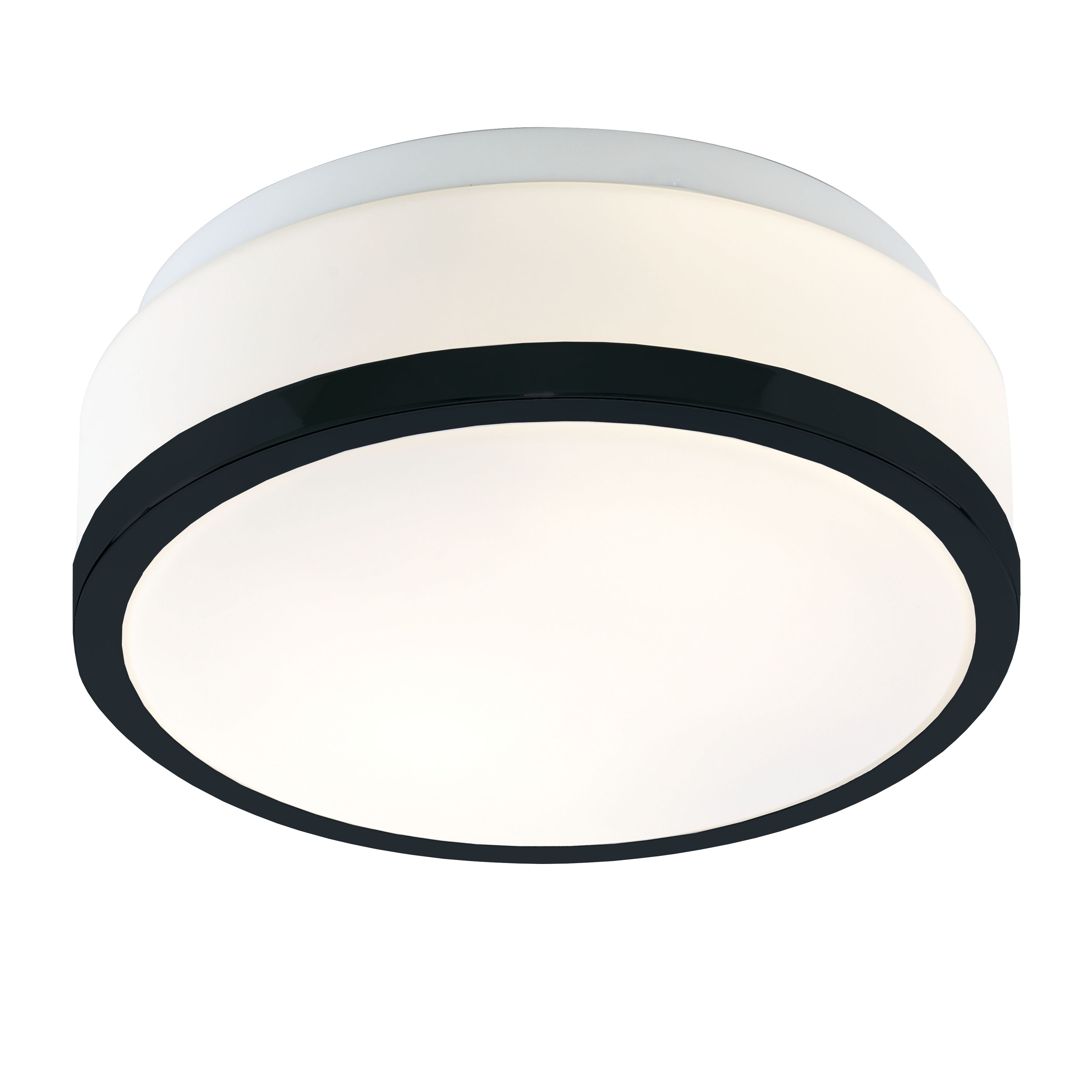 Searchlight Cheese - plafondverlichting - Ø 29 x 10 cm - IP44 - zwart en wit