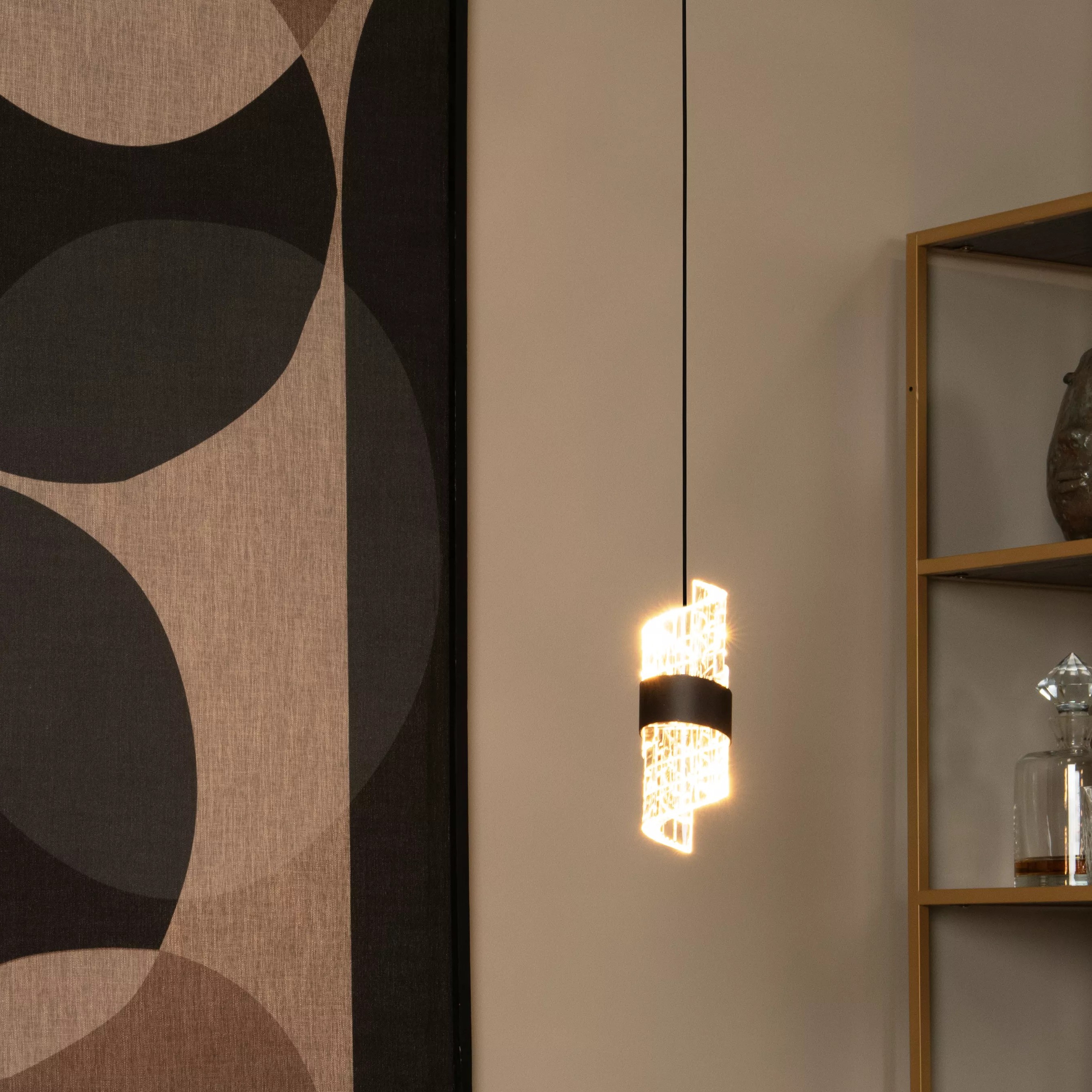 Lucide Kligande - Hanglamp - Ø 13 X 150 Cm - 9W Led Incl. - Zwart