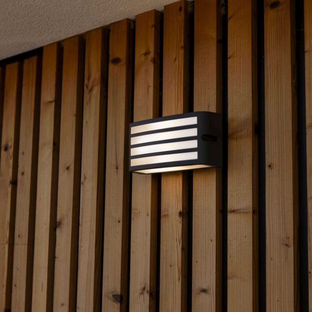 Lutec Zebra - buiten wandlamp - 22 x 11 x 9 cm - IP44 - donker grijs
