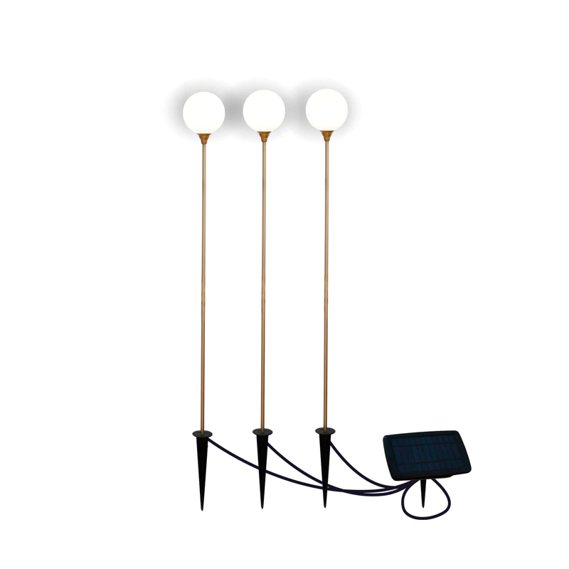 newgarden New Garden Bruna - set van 3 stuks - tuinpaal op zonne-energie - Ø8 x 80 cm - 3 x 0,5W LED incl. - IP65 - wit
