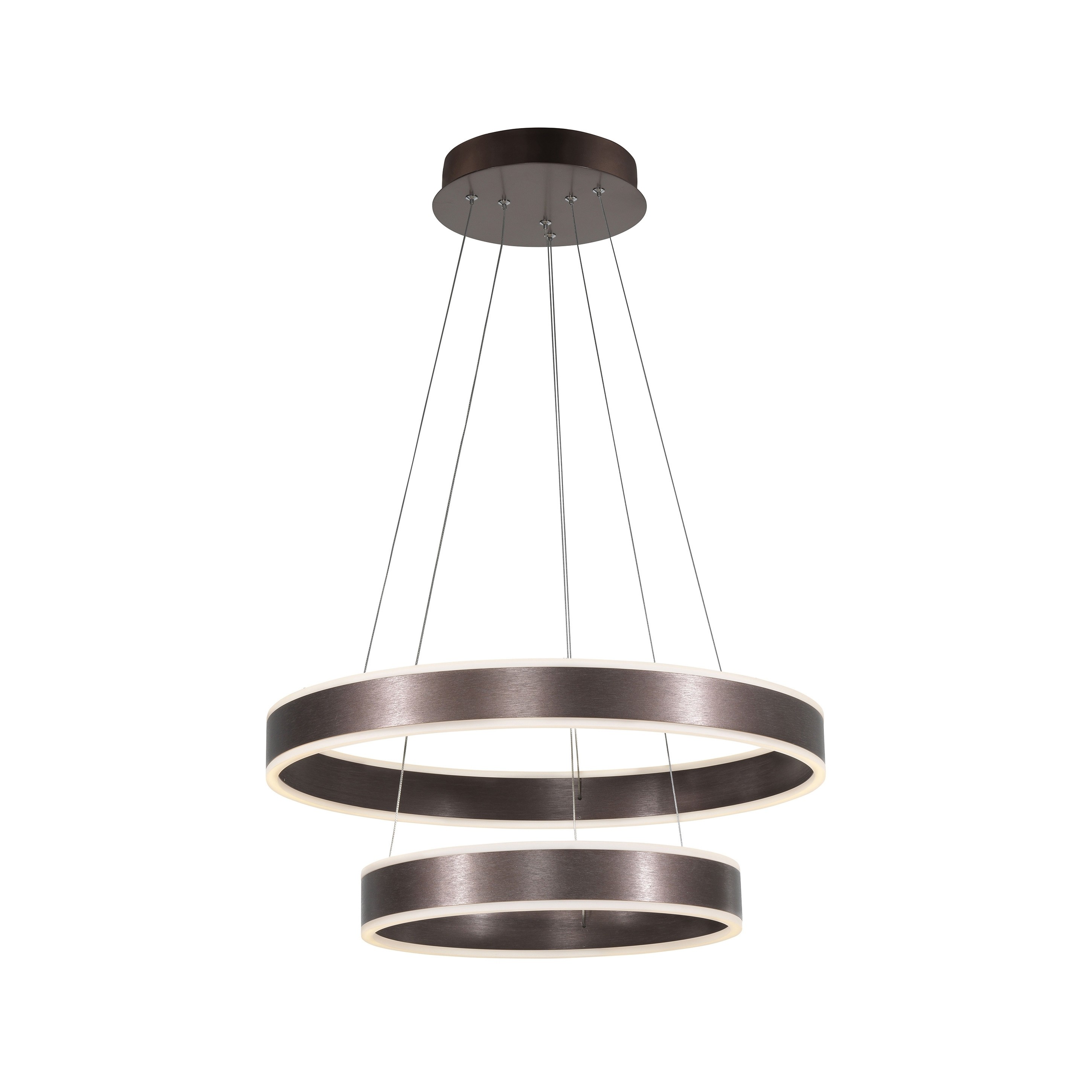 Nova Luce Nador - Hanglamp - Ø 60 X 120 Cm - 75W Dimbare Led Incl. - Koffie Bruin