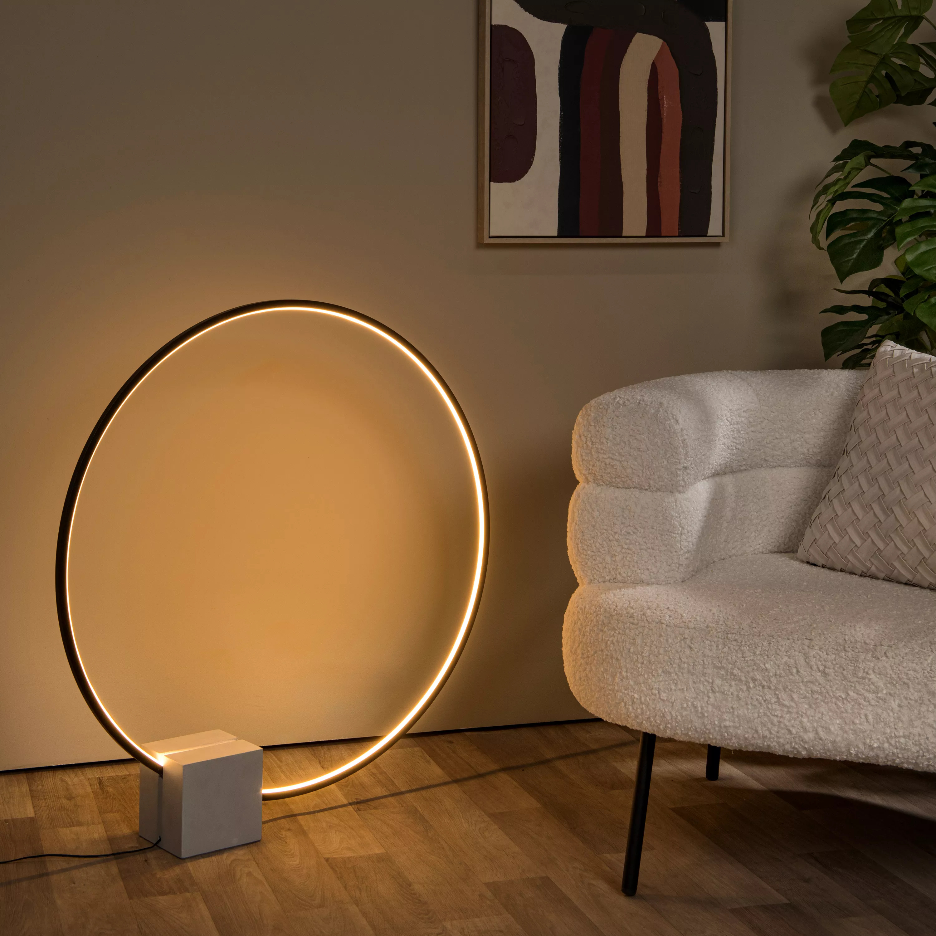 Lucide Cirkelis - Tafelllamp - 80 X 14 X 83 Cm - 24W Dimbare Led Incl. - 3 Stapdimmer - Grijs En Zwart