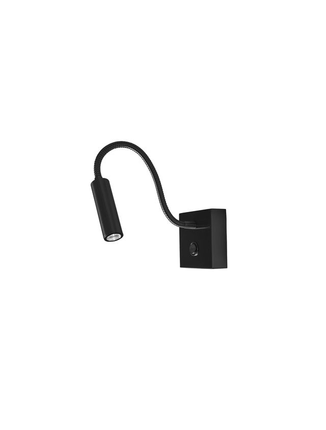 Nova Luce Madison - wandlamp  met schakelaar - 8 x 8 x 32 cm - 3W LED incl. - zwart