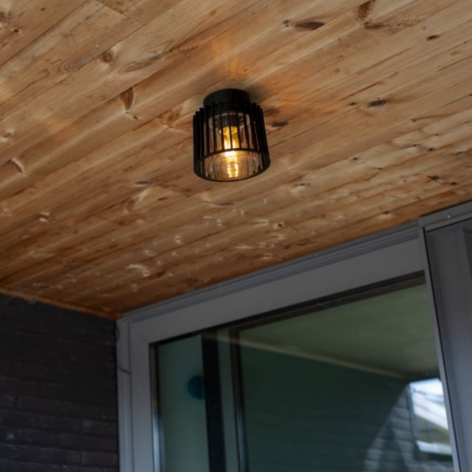 Lutec Shyne - Buiten Plafond - Ø 16, 1 X 16, 1cm - IP54 - Mat Zwart