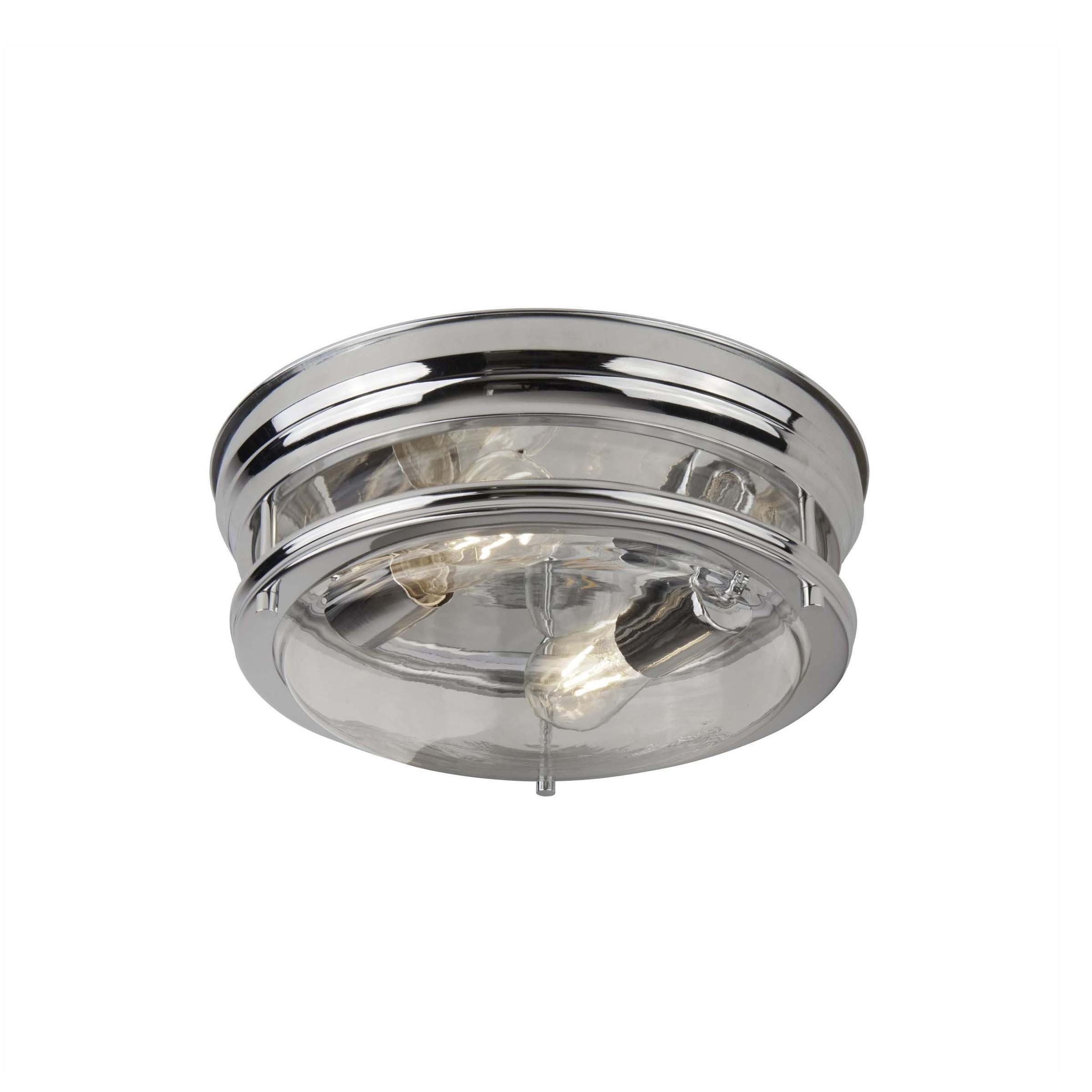 Searchlight Edinburgh - Plafondverlichting - Ø 35 X 14, 5 Cm - IP44 - Chroom