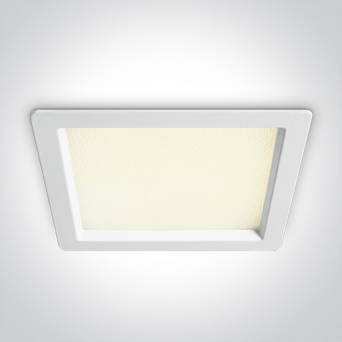 ONE Light UGR19 Office Range - inbouwspot - 225 x 225 mm, 205 x 205 mm inbouwmaat - 30W LED incl. - IP44 - wit