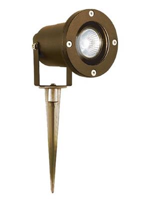 Searchlight Spikey II - grondspot op piek - 13 x 29 cm - IP65 - roestbruin