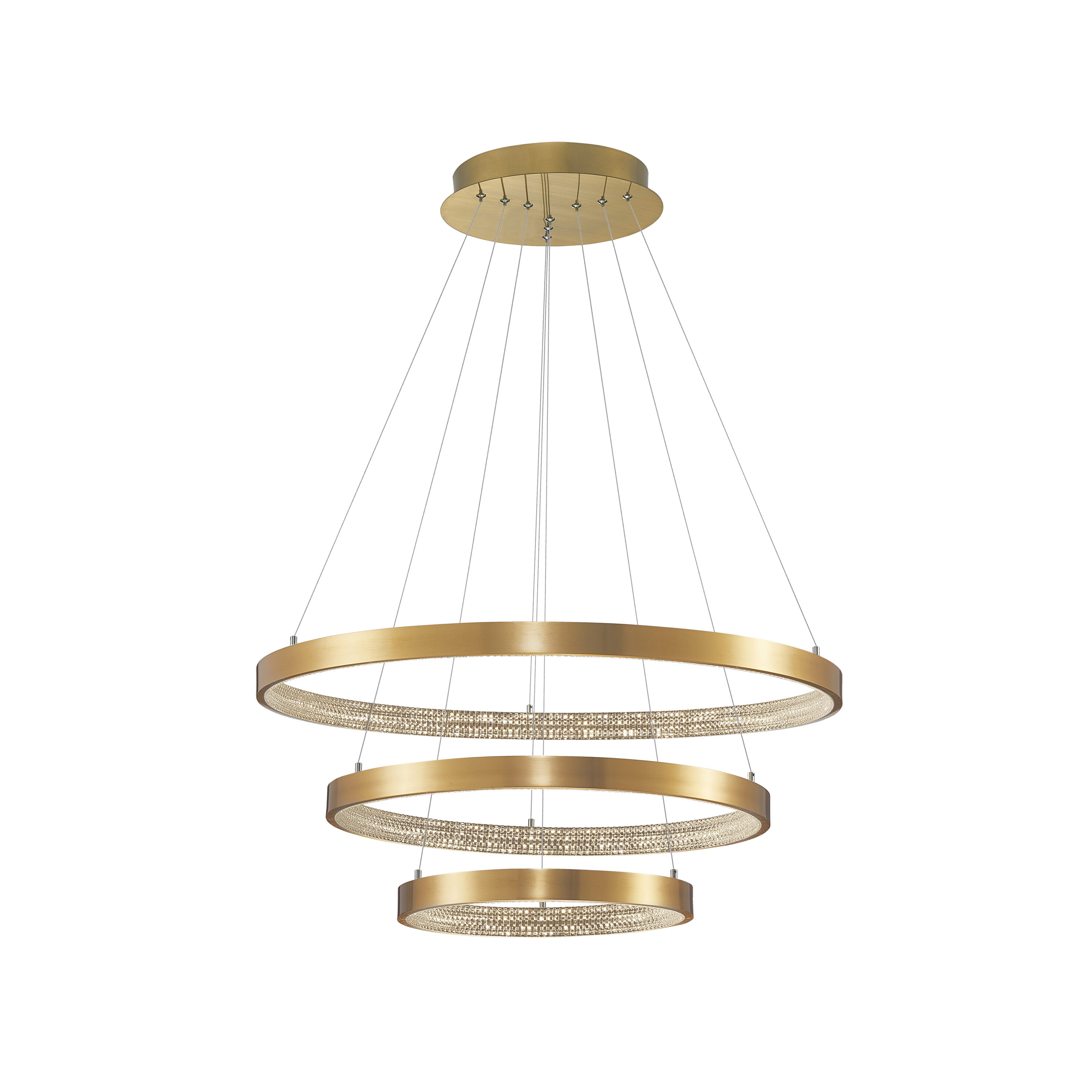 Nova Luce Preston - Hanglamp - Ø 80 X 150 Cm - 112W Dimbare Led Incl. - Antiek Goud Messing