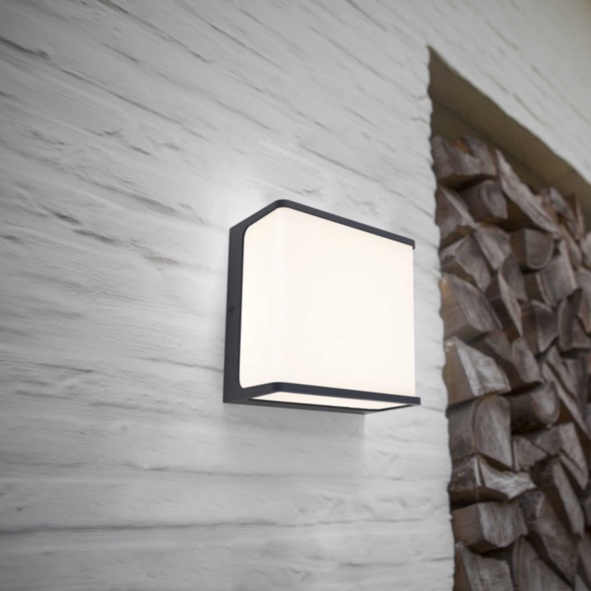 Lutec Doblo - Buiten Wandverlichting - 15 X 15 X 8 Cm - 19, 1W Led Incl. - IP54 - Donkergrijs