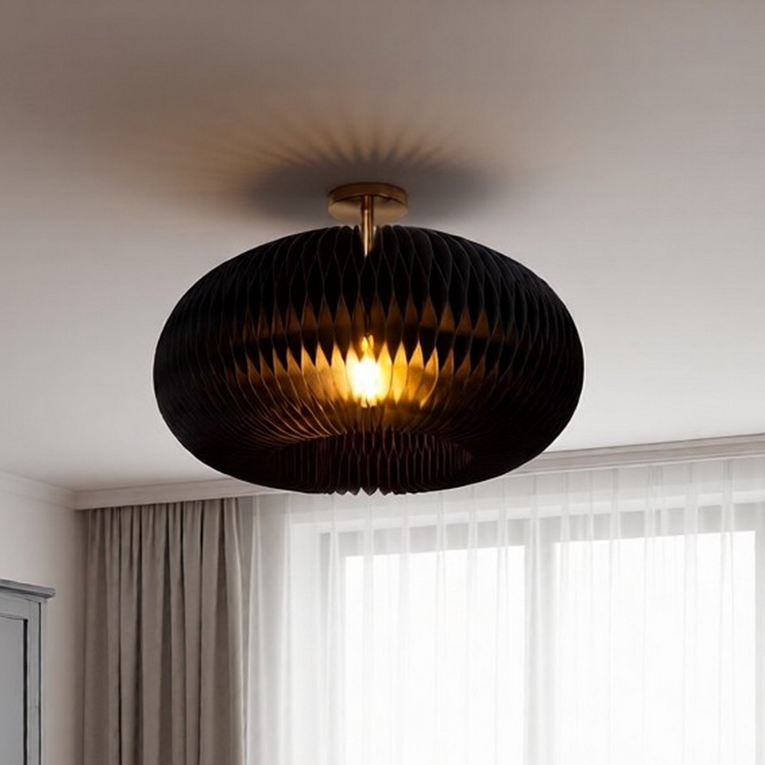 Lucide Armoni - Plafondlamp - Ø 52 X 26 Cm - Zwart