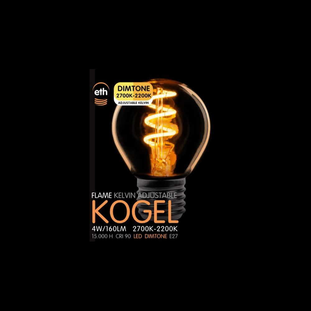 Eth Led Spiral Bullet - E27 - Dimtone - 4W - 2700K Tot 2200K - Goud