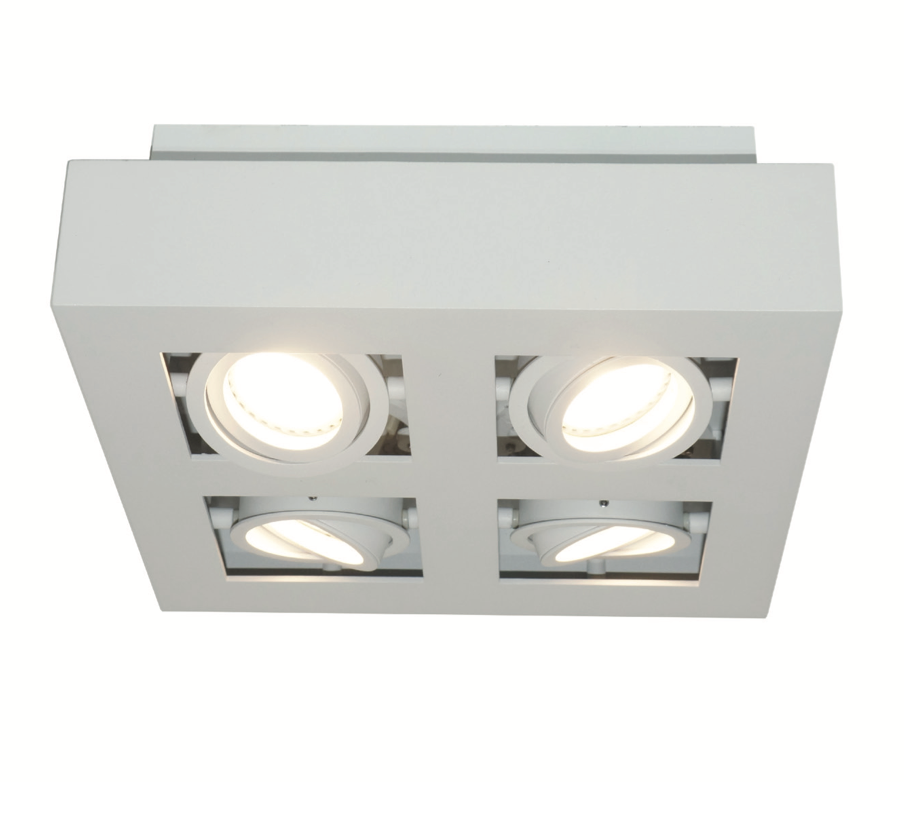 Artdelight Bosco - Opbouwspot 4L - 25 X 25 X 8, 6 Cm - Wit