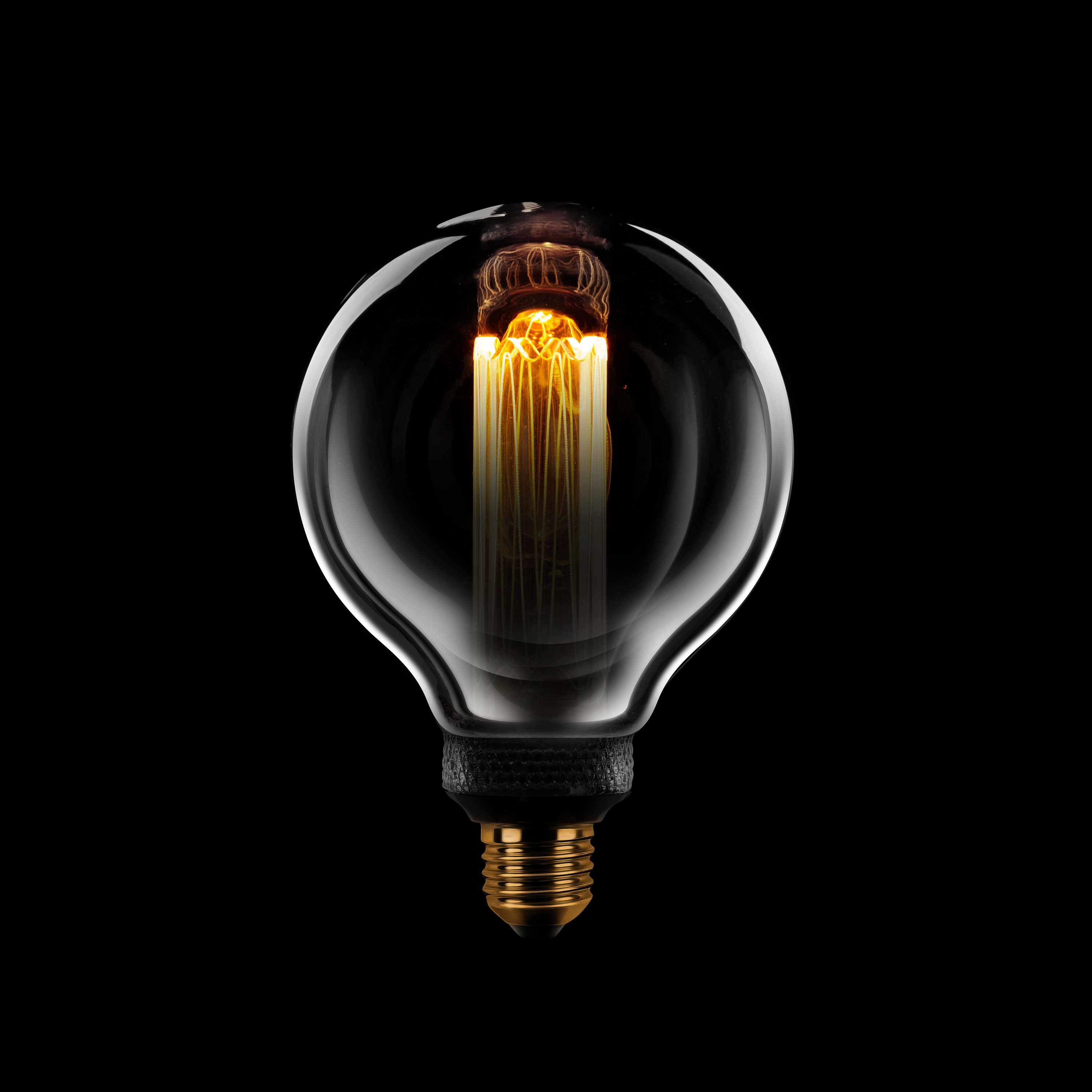 Eth Globe Led Filament - Ø 9, 5 Cm - E27 - 3 Stappen Dimbaar - 5W - 1800K – Gerookt En Transparant