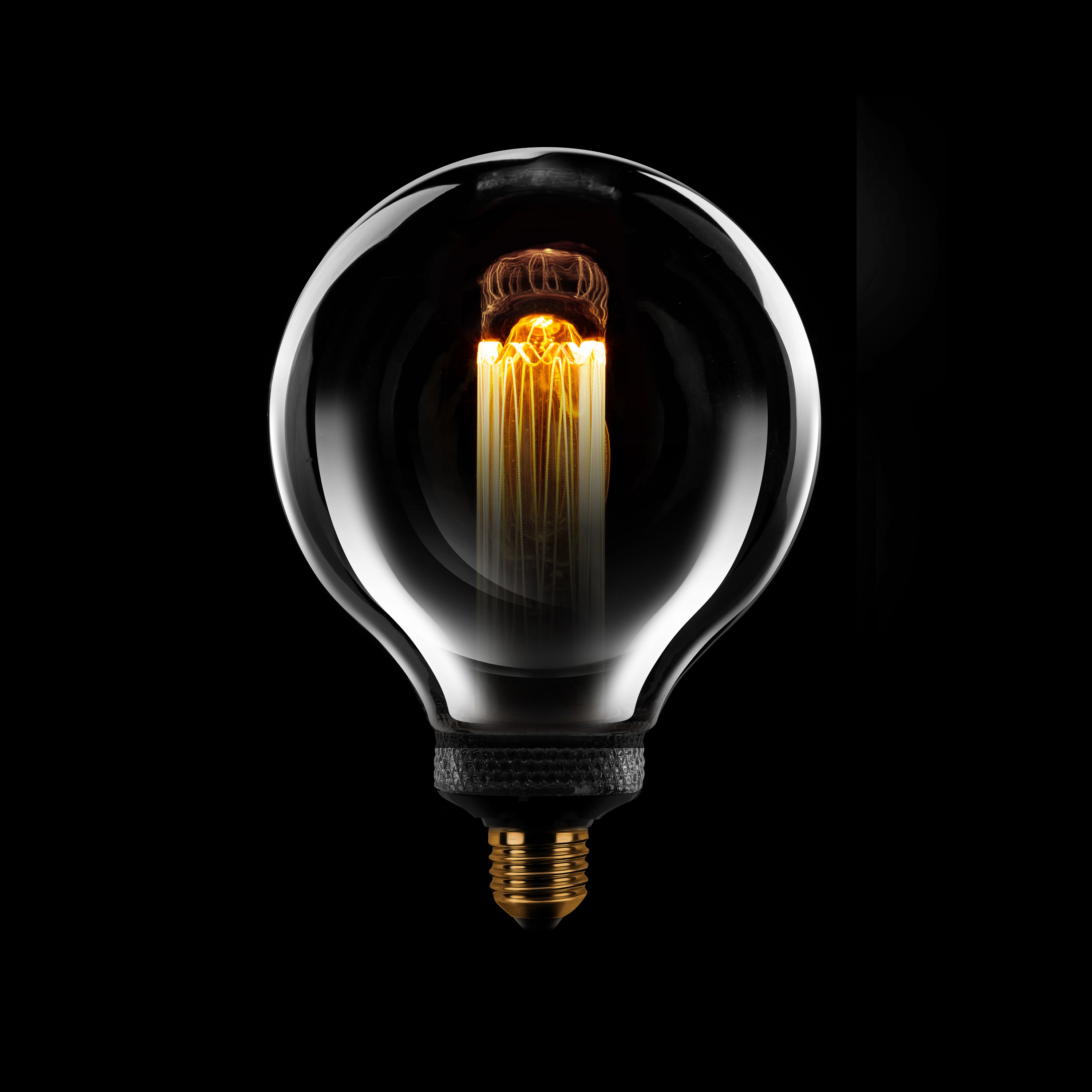 Eth Globe Led Filament - Ø 12, 5 Cm - E27 - 3 Stappen Dimbaar - 5W - 1800K – Gerookt En Transparant