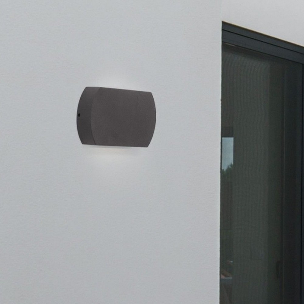 Nova Luce Fedor - Buiten Wandverlichting - 15, 6 X 9, 7 X 3, 8 Cm - 8W Led Incl. - IP65 - Donker Antraciet