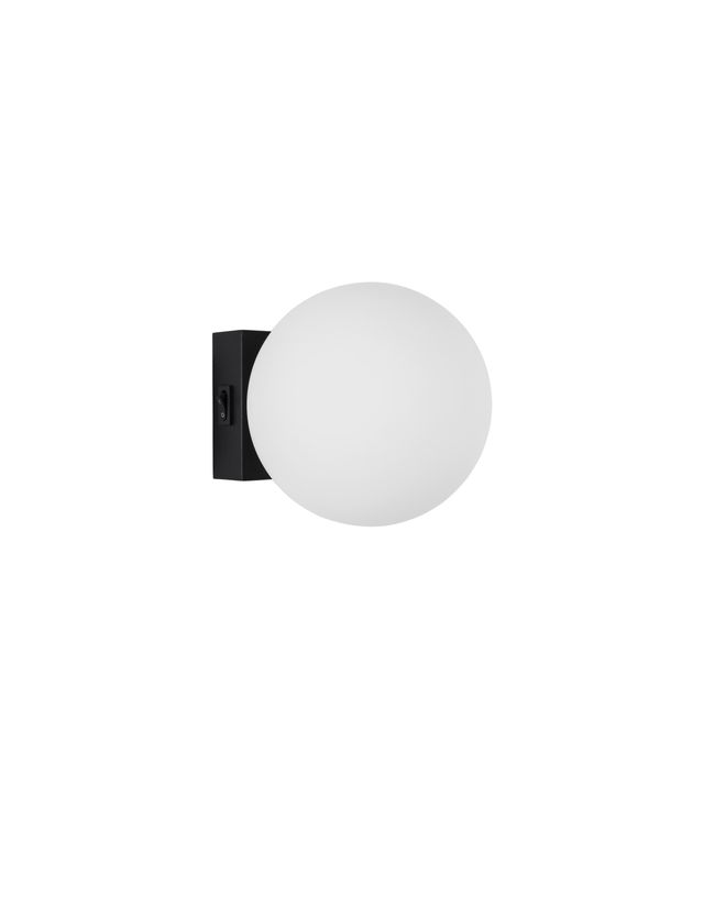 Nova Luce Joline - wandlamp - Ø 12,5 x 14,5 cm - 6W LED incl. - zandzwart en wit