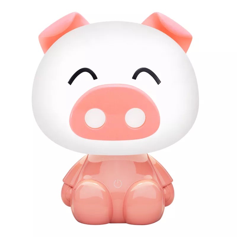SHOWROOMMODEL - Zuma Line Animals Biggetje - tafellamp - 19,5 x 25,5 cm - 3W dimbare LED incl. - roze