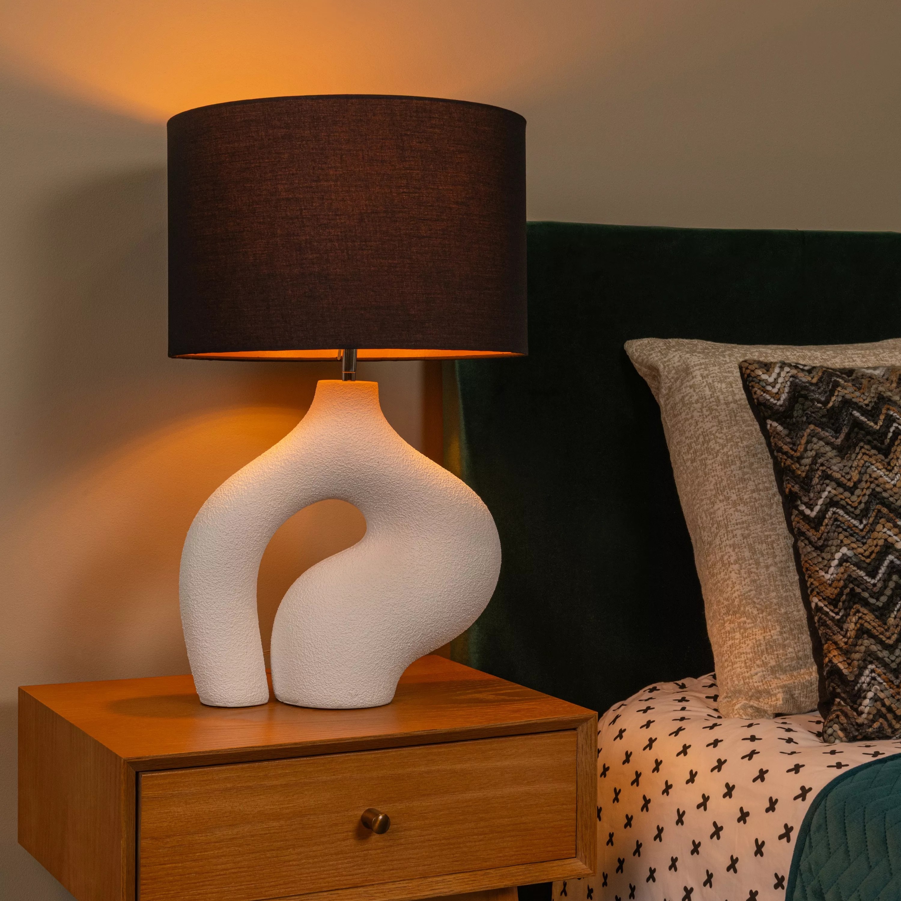 Lucide Forma - Tafellamp - Ø 34 X 54 Cm - Wit Met Zwart