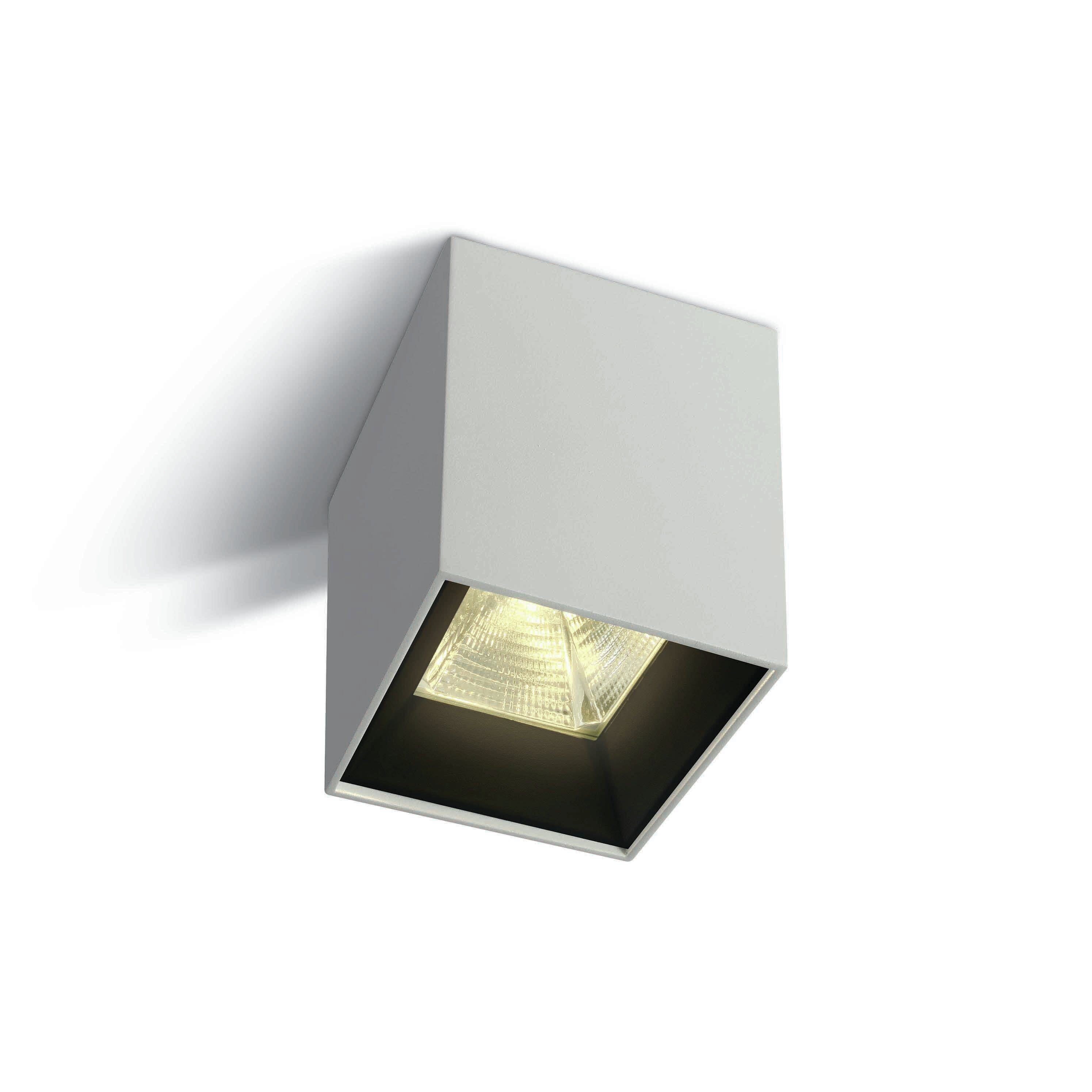 One Light Dark Light Pro Square Cylinders - Opbouwspot 1L - 8 X 8 X 10, 4 Cm - 15W Led Incl. - Wit