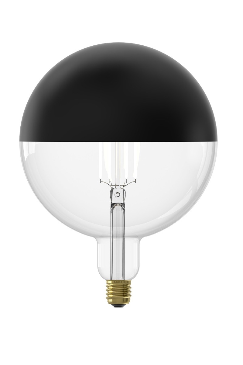 Calex Kalmar Top Mirror Led Lamp - Ø 20 X 26, 5 Cm - E27 - 6W Dimbaar - 1800K - Zwart
