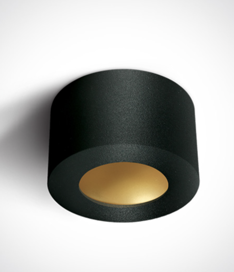 One Light - Black Cylinder Led - Plafondverlichting - 8W Niet-dimbare Led Incl. - Ø 10, 7 X 6, 4 Cm - Zwart