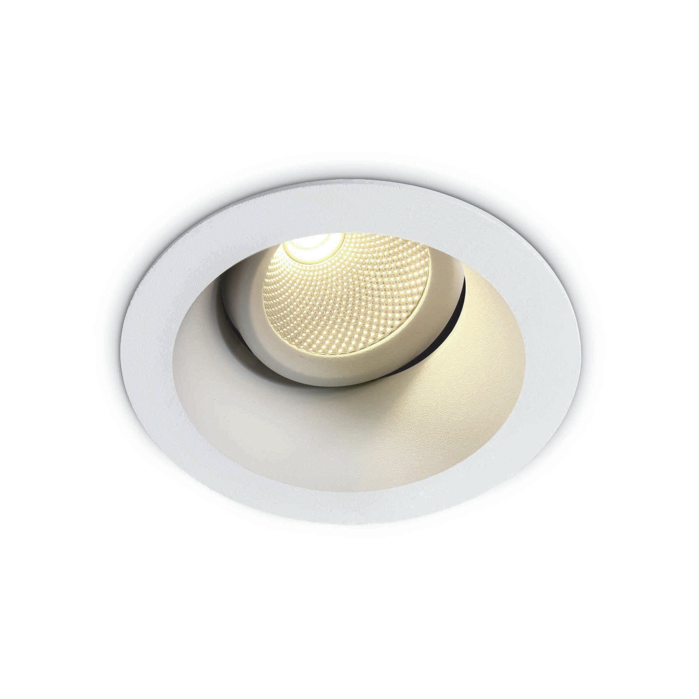 One Light Cob Dark Light - Inbouwspot - Ø 95 Mm, Ø 80 Mm Inbouwmaat - 7W Led Incl. - Wit - Extra Warm Witte Lichtkleur