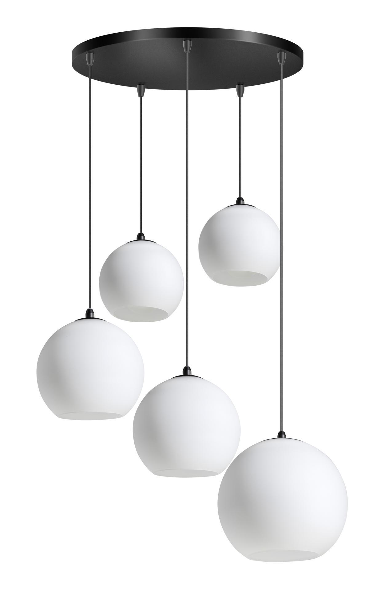Eth Orb Opal - Hanglamp - Ø 30 X 350 Cm - Zwart En Wit