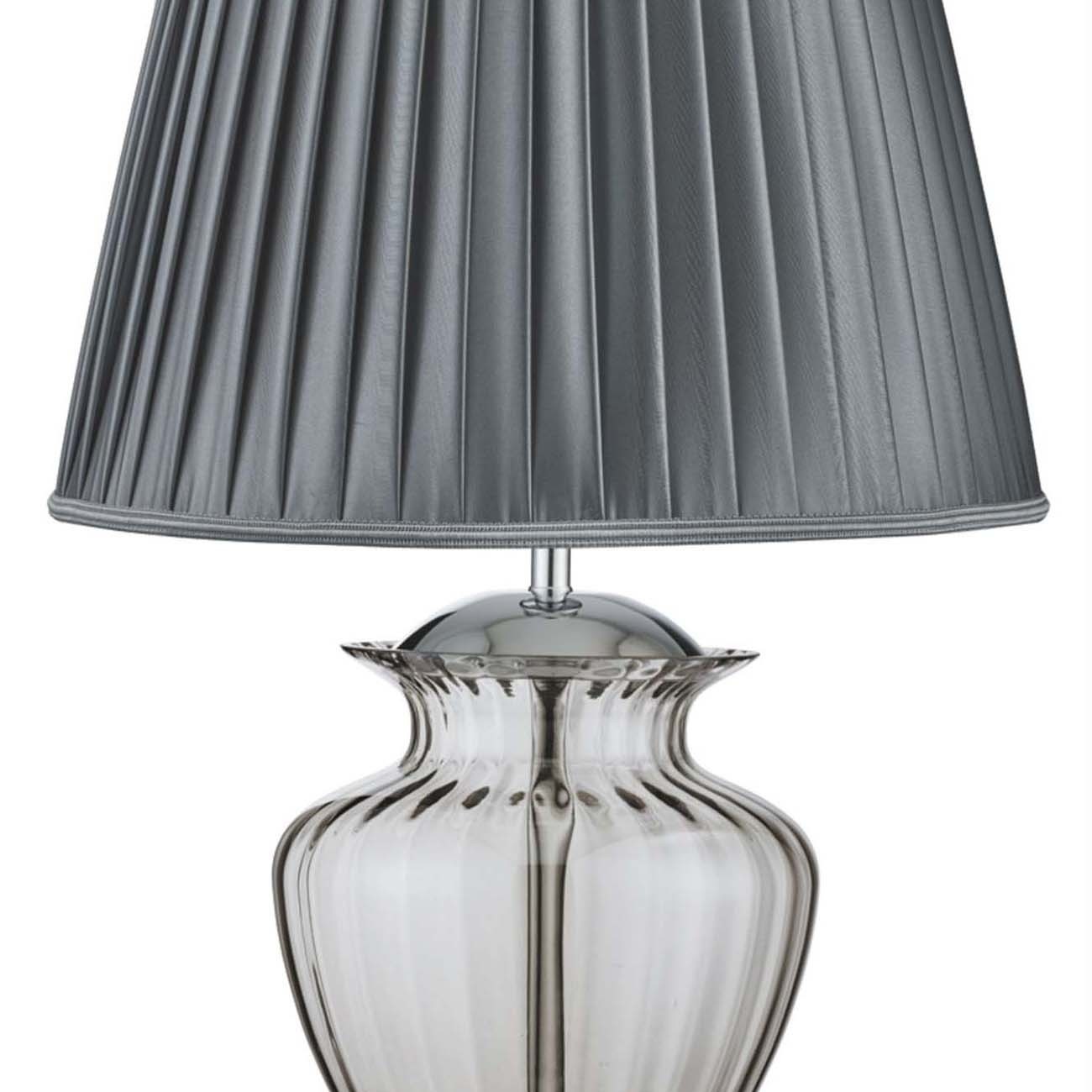 Searchlight Elina - Tafellamp - 69 Cm - Grijs En Gerookt Glas