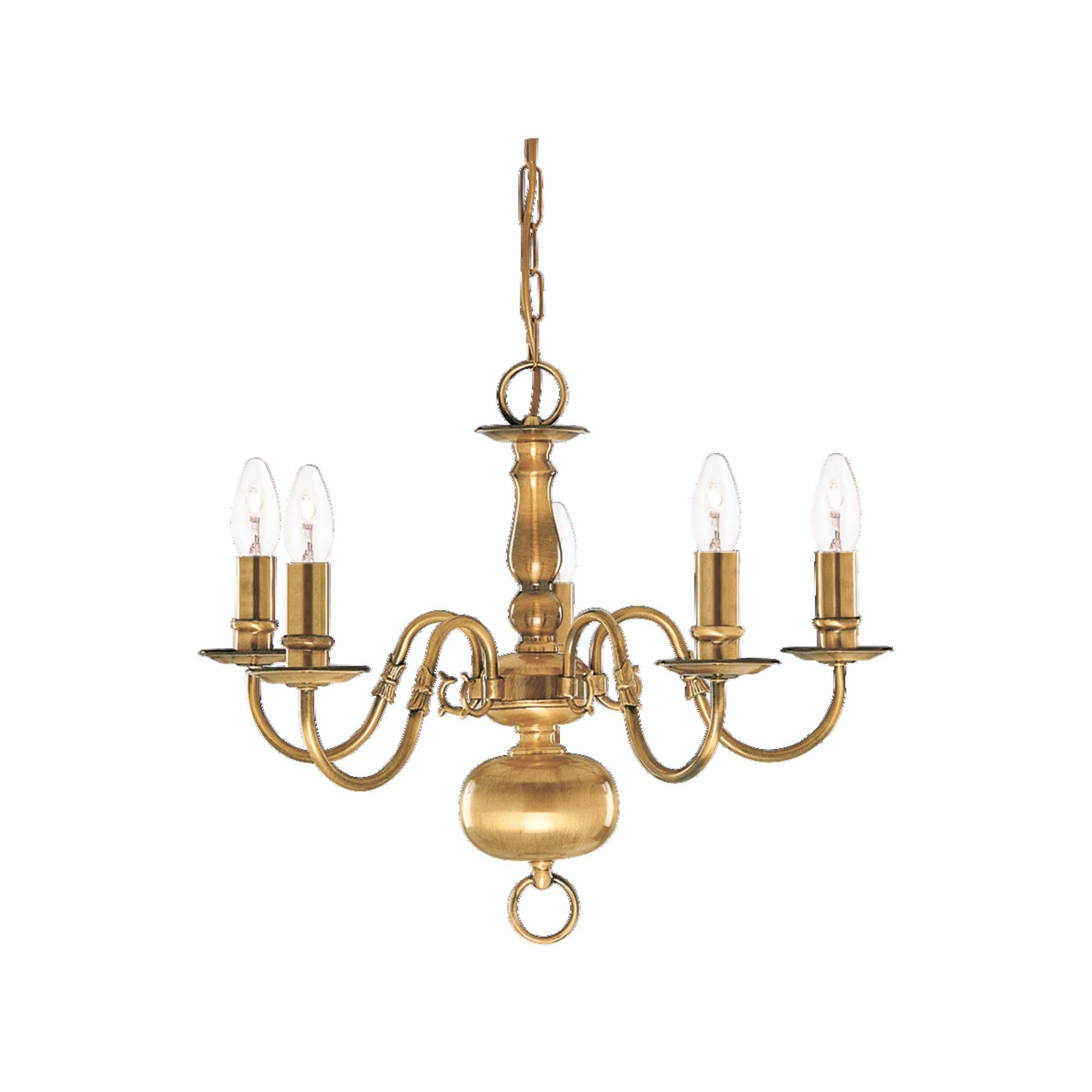 Searchlight Flemish - Luster - Ø 52 X 108 Cm - Antiek Messing