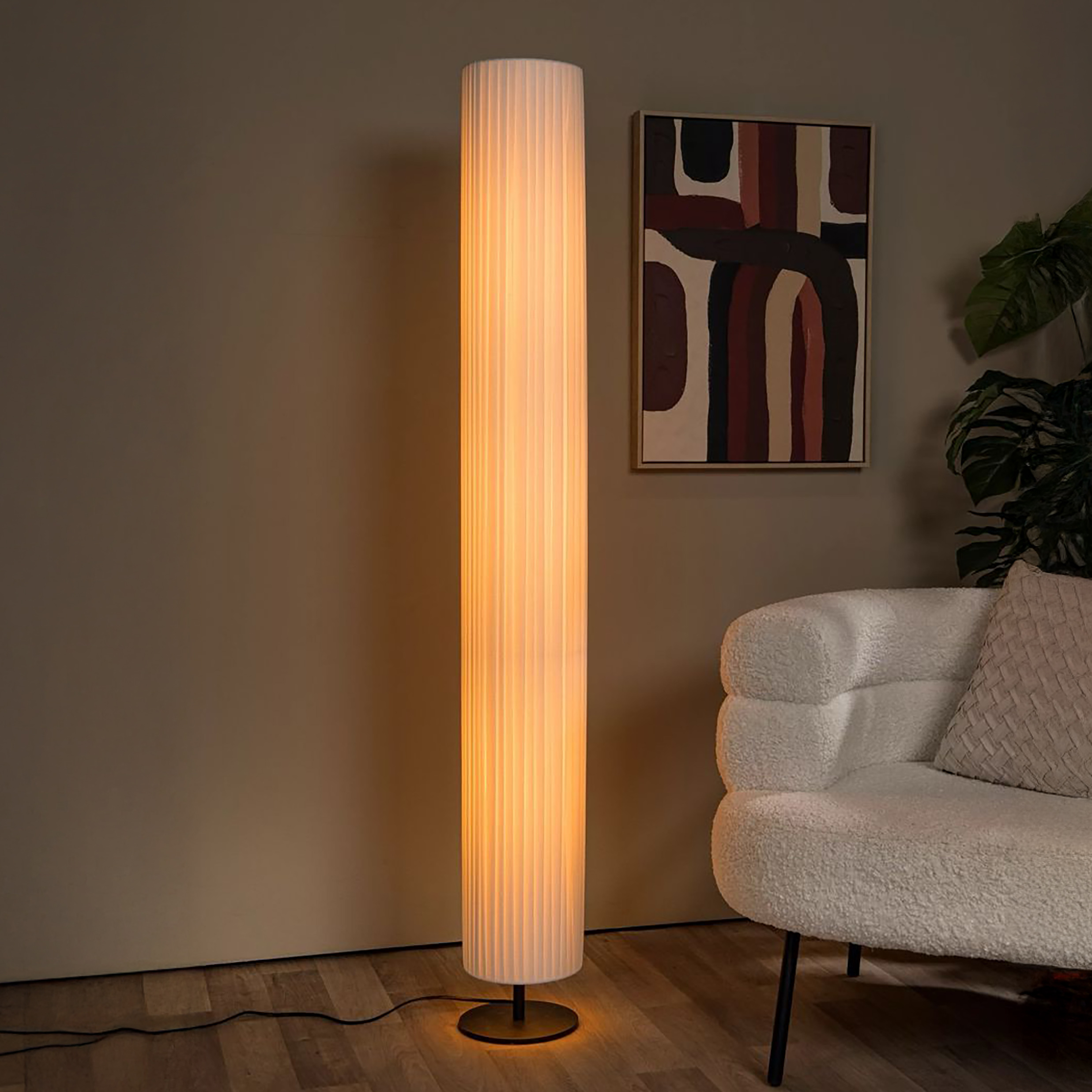 Lucide Fold - Vloerlamp - Ø 20 X 160 Cm - Wit