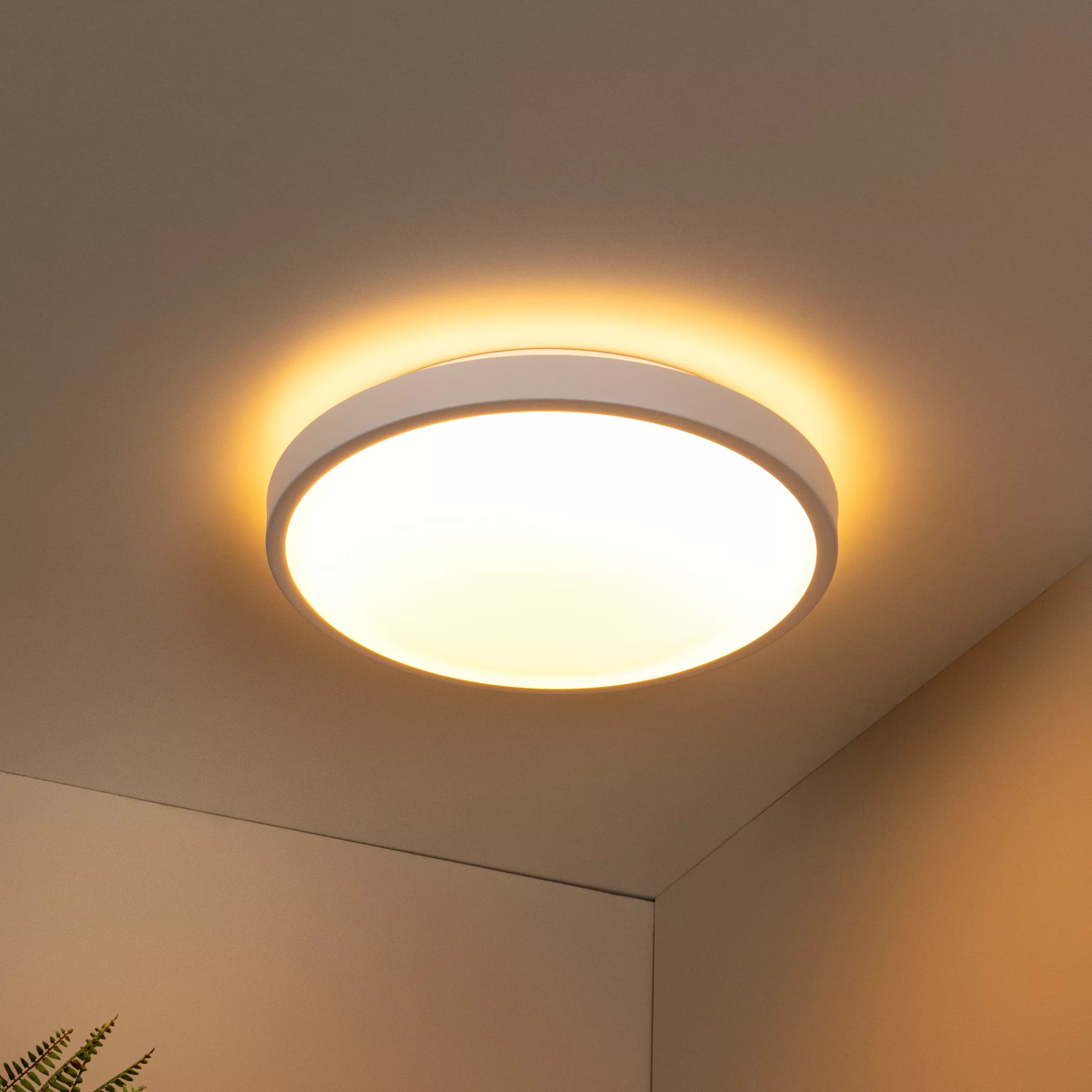 Lucide Dasher - Plafondlamp - Ø 41 X 10, 6 Cm - 24W Led Incl. - IP44 - Wit