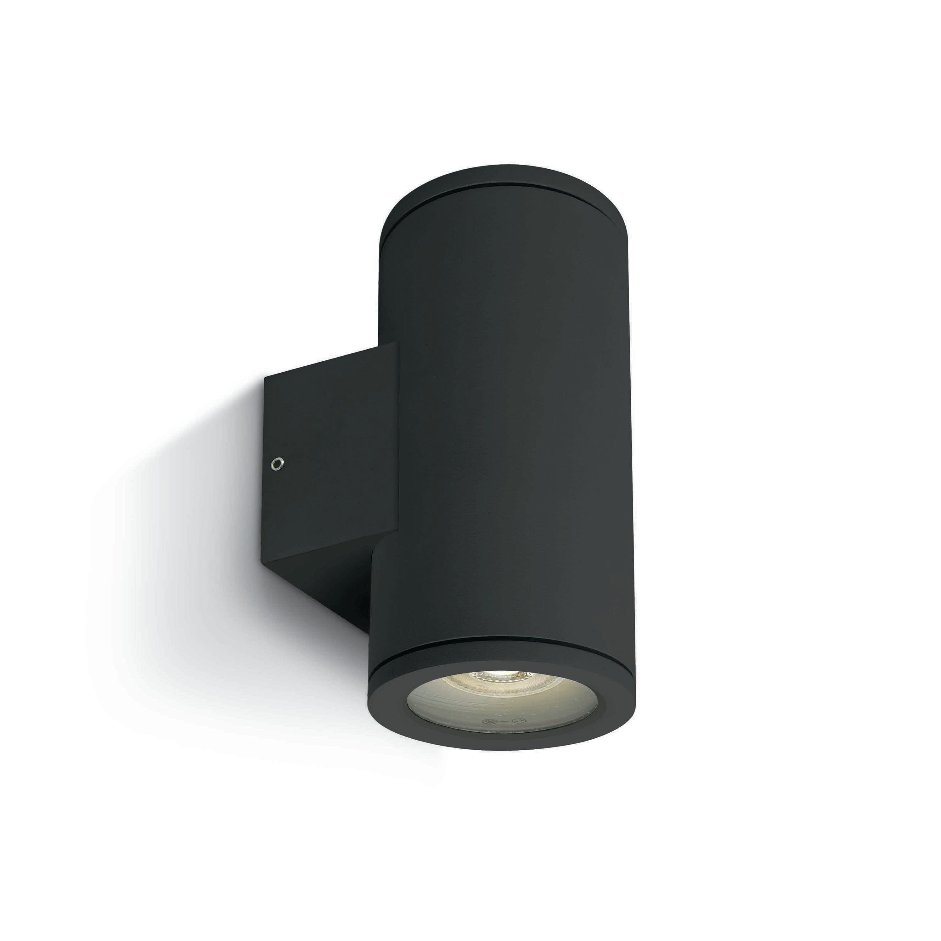 One Light GU10 Outdoor - Buiten Wandverlichting - 8 X 17, 3 Cm - IP54 - Zwart