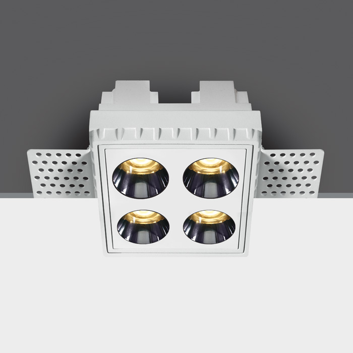 ONE Light Trimless Mirror Range - inbouwspot - 70 x 70 mm, 72 x 72 mm inbouwmaat - 10W LED incl. - wit