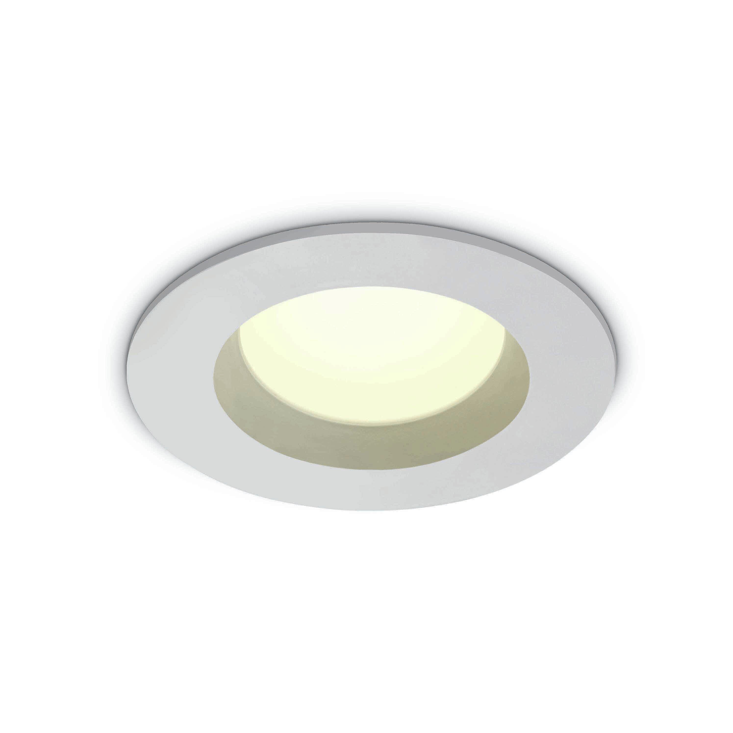 One Light Bathroom Downlights - Inbouwspot - Ø 80 Mm, Ø 65 Mm Inbouwmaat - 7W Led Incl. - IP54 - Wit - Warm Witte Lichtkleur