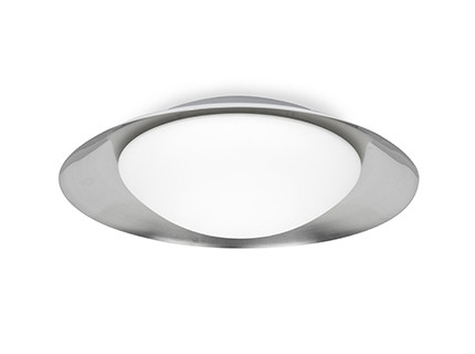 Faro Side - Plafond/wandverlichting - Ø 45 X 12 Cm - 17W LED Incl. - Zwart & Nikkel