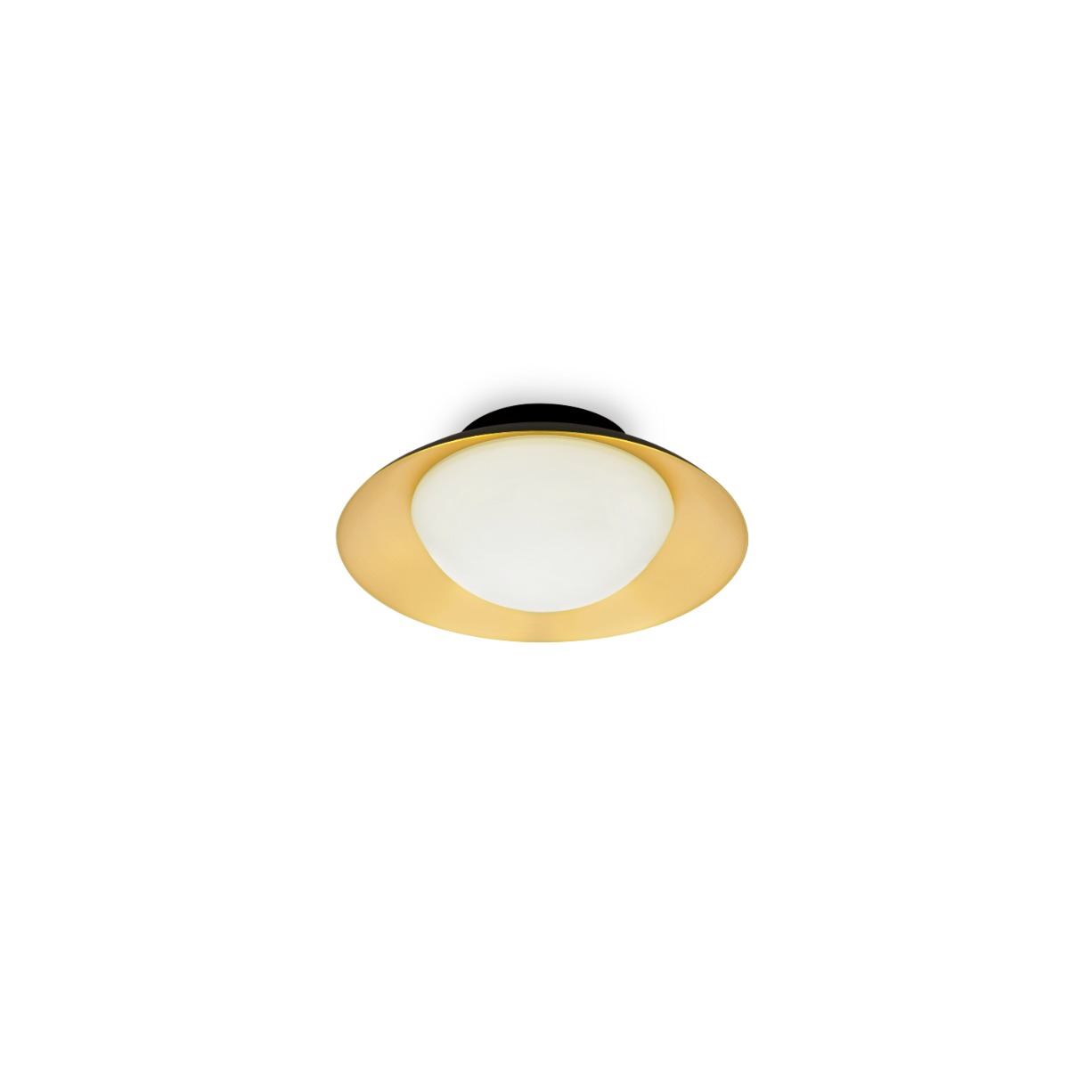 Faro Side - Plafond/wandverlichting - Ø 20 X 9 Cm - Zwart & Goud