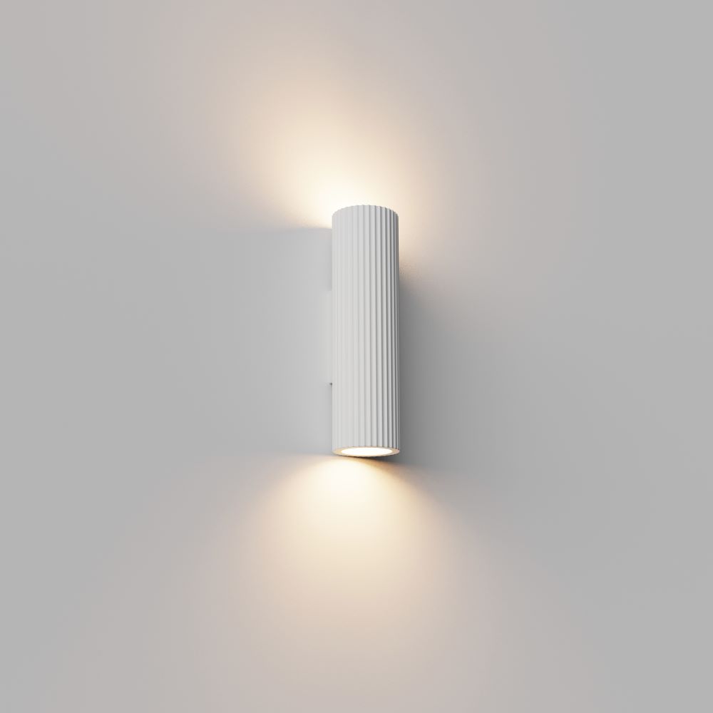 Artdelight Brest - Wandlamp - Ø 7 X 25 Cm - Wit