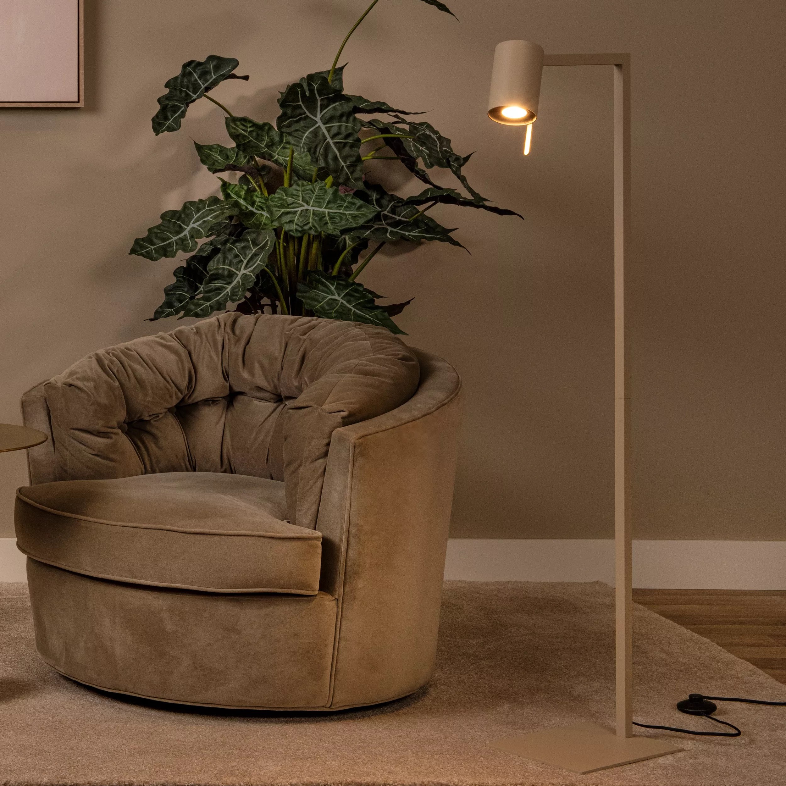 Lucide Lesley - Vloerlamp - 34 X 20 X 130 Cm - Taupe