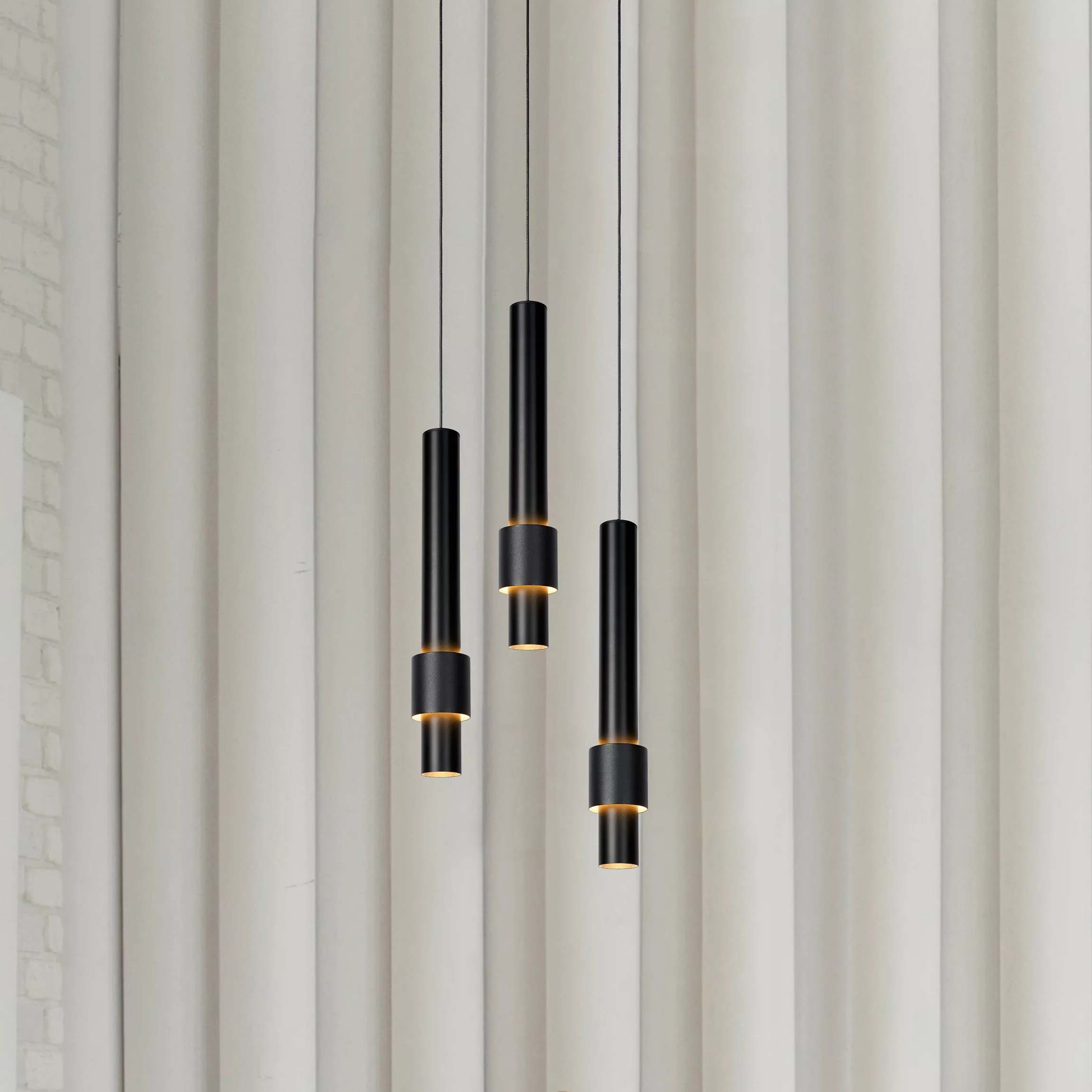 Lucide Margary - Hanglamp - Ø 28 X 169 Cm - 3 X 4W Dimbare Led Incl. - Zwart