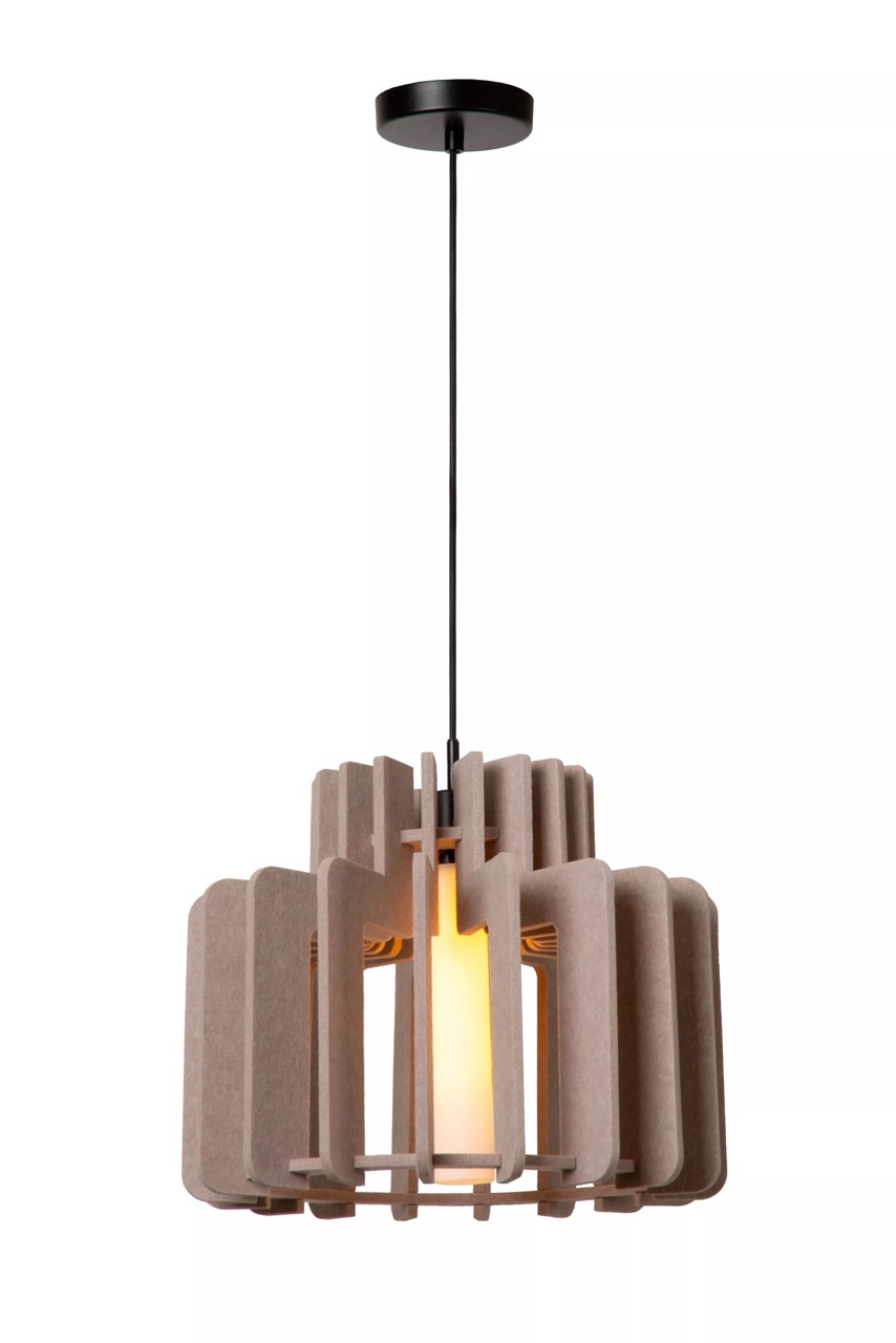 Lucide Rollo - Hanglamp - Ø 40 X 150 Cm - Taupe