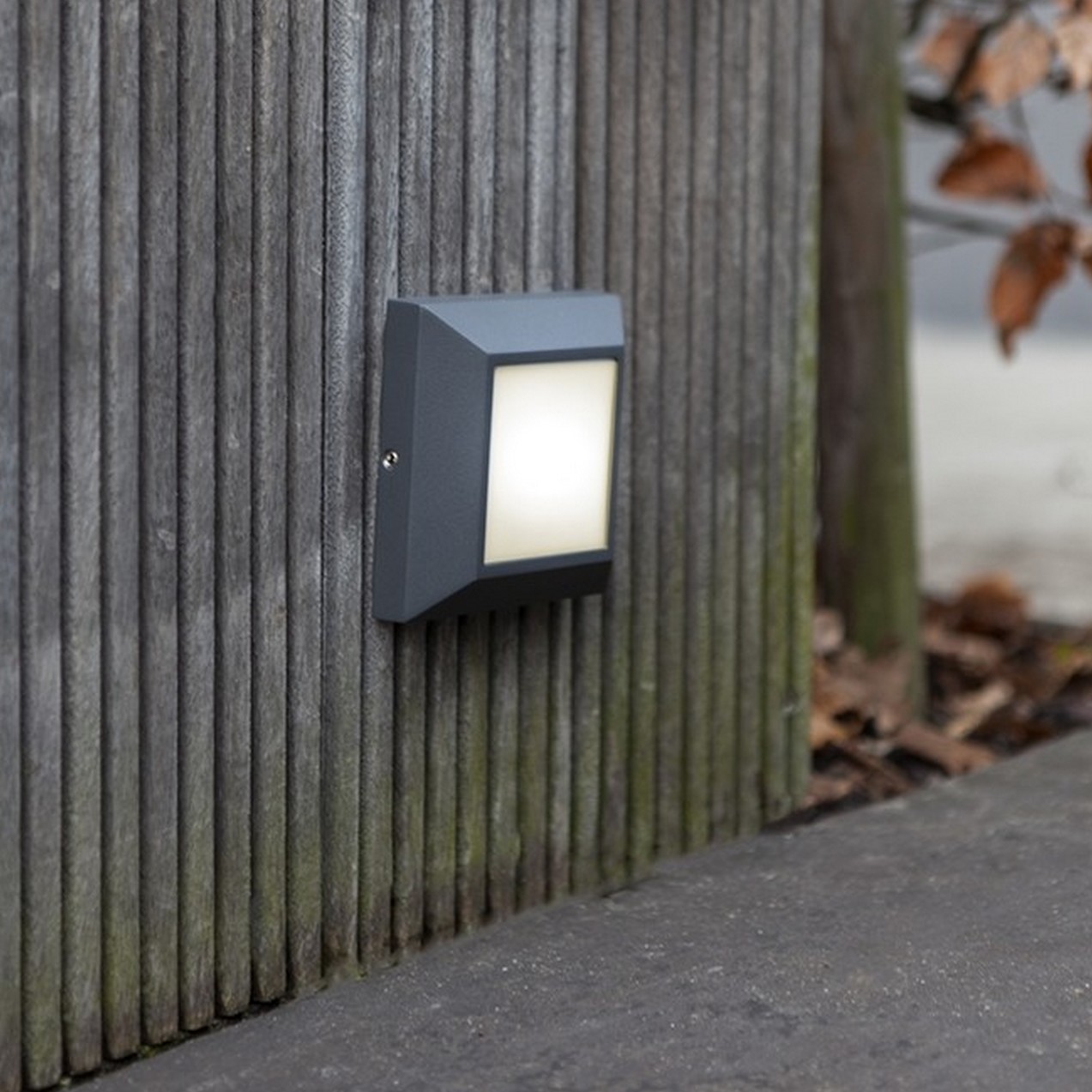 Lutec Helena - buiten wandverlichting - 10,1 x 3,2 cm - 4W LED incl. - IP54 - donkergrijs
