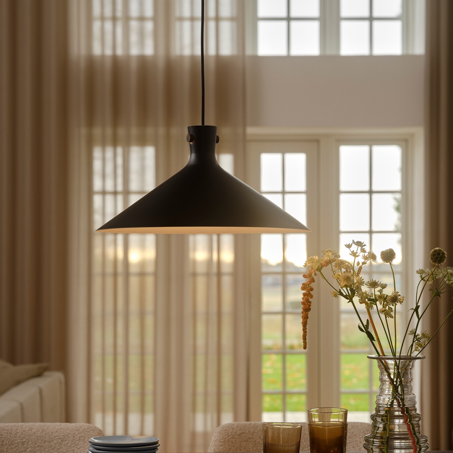 Nordlux Dorina 45 - Hanglamp - Ø 45 X 221, 6 Cm - Zwart