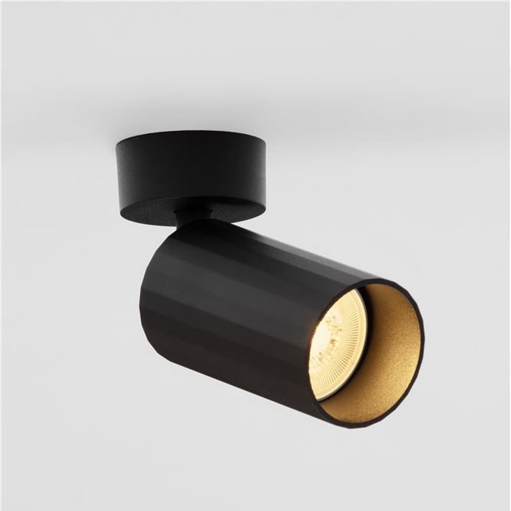 Nova Luce Zelos - opbouwspot 1L - Ø 5,6 x 14 cm - zandzwart