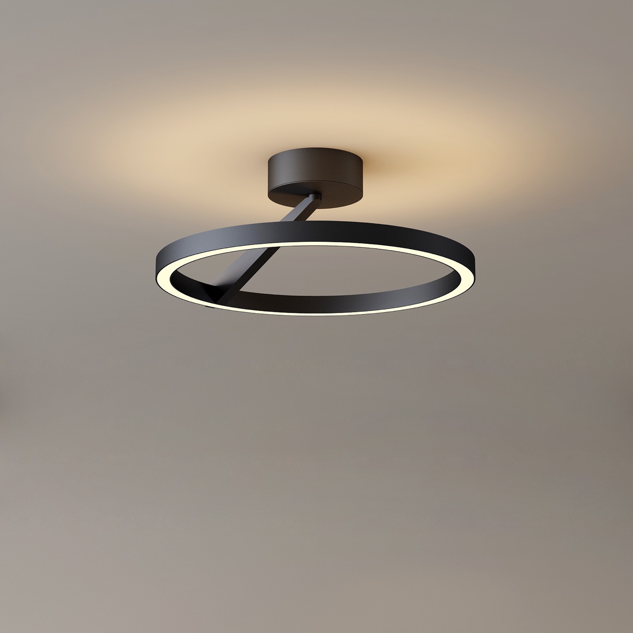 Artdelight Oregon - Plafondlamp - Ø 33 X 14, 1 Cm - 2 X 15W Dimbare Led Incl. - Zwart